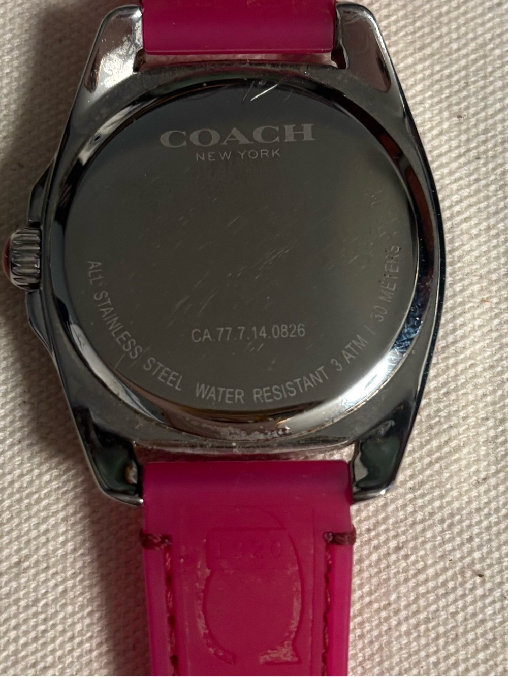 Coach New York Pink Silicone Strap Women's Watch